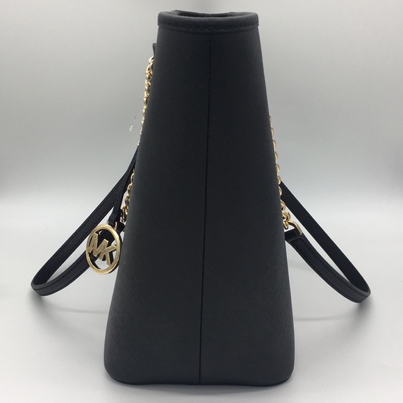 MICHAEL KORS SHANIA LARGE EW CHAIN TOTE BLACK - Picture 6 of 8